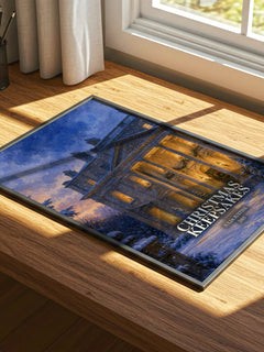 Christmas Keepsakes watercolour book poster framed on wall – romance wall art