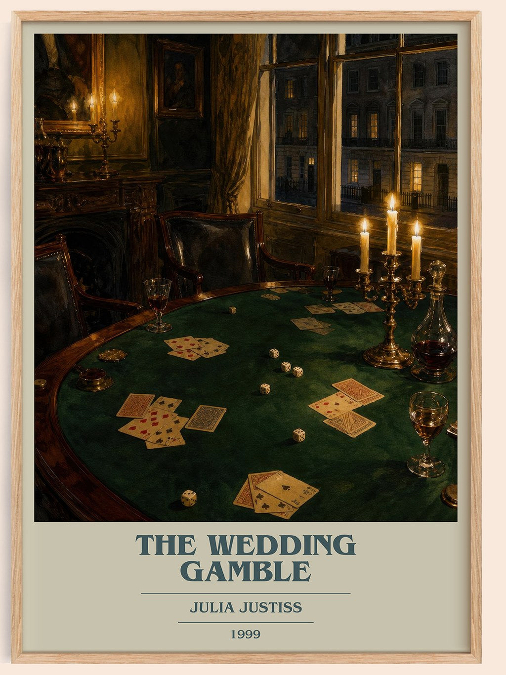 The Wedding Gamble book cover book poster by Julia Justiss – framed literary art print