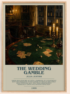 The Wedding Gamble bookish book poster by Julia Justiss – framed literary art print
