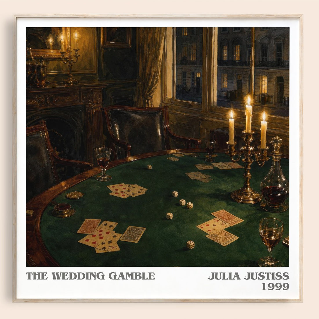 The Wedding Gamble literary book poster by Julia Justiss – framed literary art print