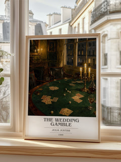 The Wedding Gamble book cover poster colour and style options – Julia Justiss book art