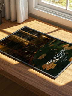 The Wedding Gamble watercolour book poster framed on wall – romance wall art