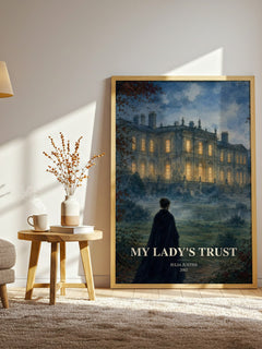 My Lady's Trust watercolour print in frame leaning in hallway – romance wall art