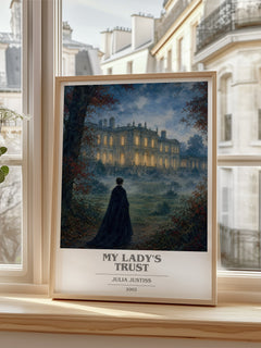 My Lady's Trust book cover poster colour and style options – Julia Justiss book art