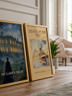 My Lady's Trust watercolour print framed by window – literary home decor