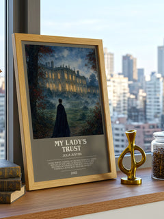 My Lady's Trust bookish print framed by window – literary home decor