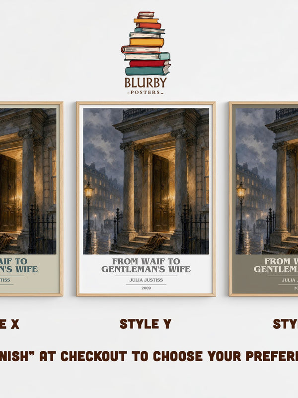 From Waif to Gentleman's Wife book cover print in frame leaning in hallway – romance wall art
