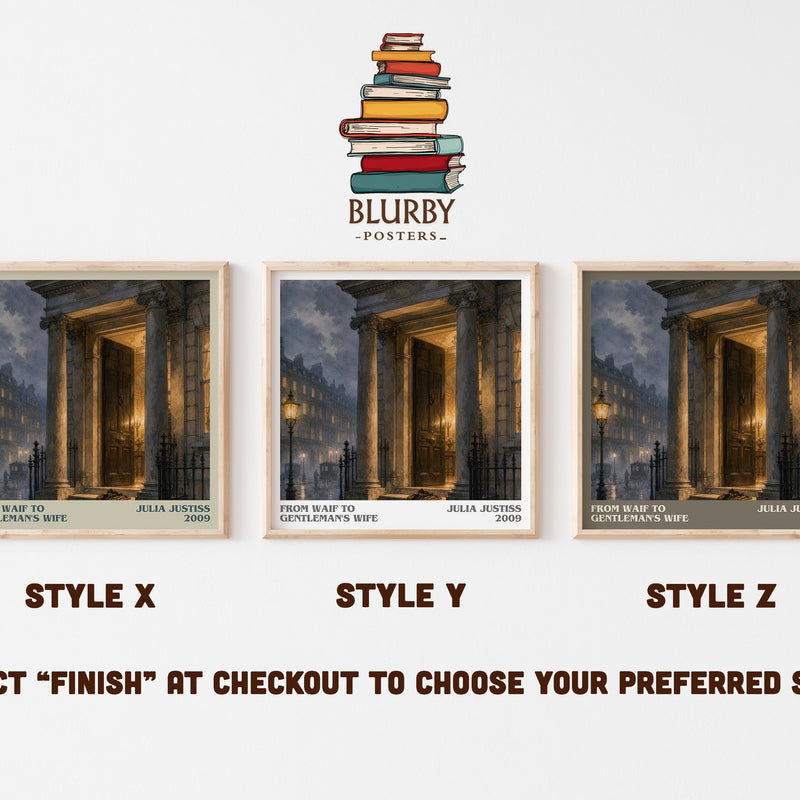 From Waif to Gentleman's Wife literary print in frame leaning in hallway – romance wall art