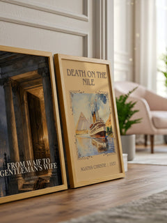 From Waif to Gentleman's Wife watercolour print framed by window – literary home decor