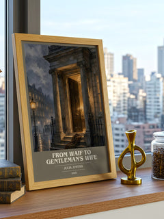 From Waif to Gentleman's Wife book cover print framed by window – literary home decor