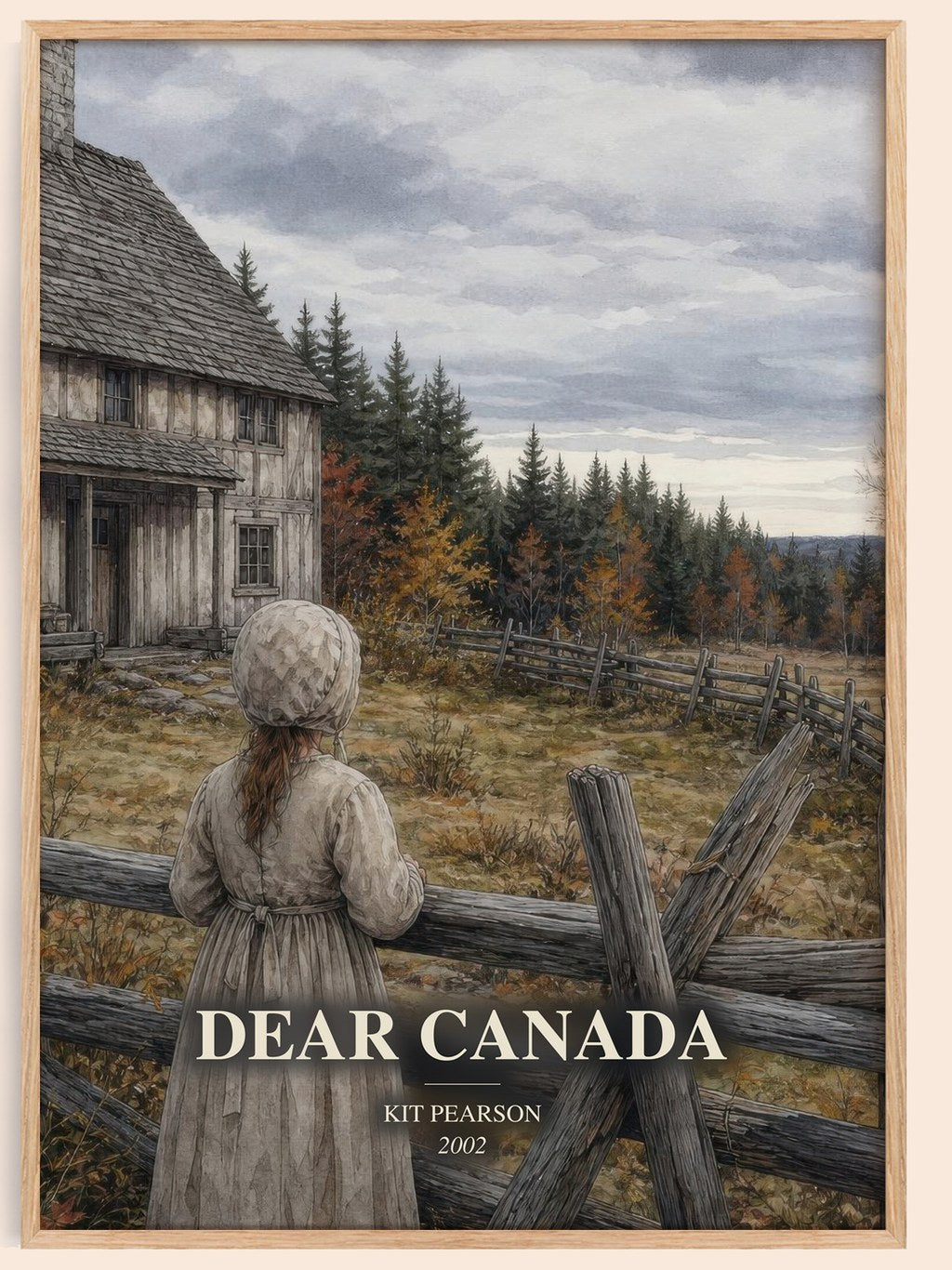 Dear Canada watercolour book poster by Kit Pearson – framed literary art print