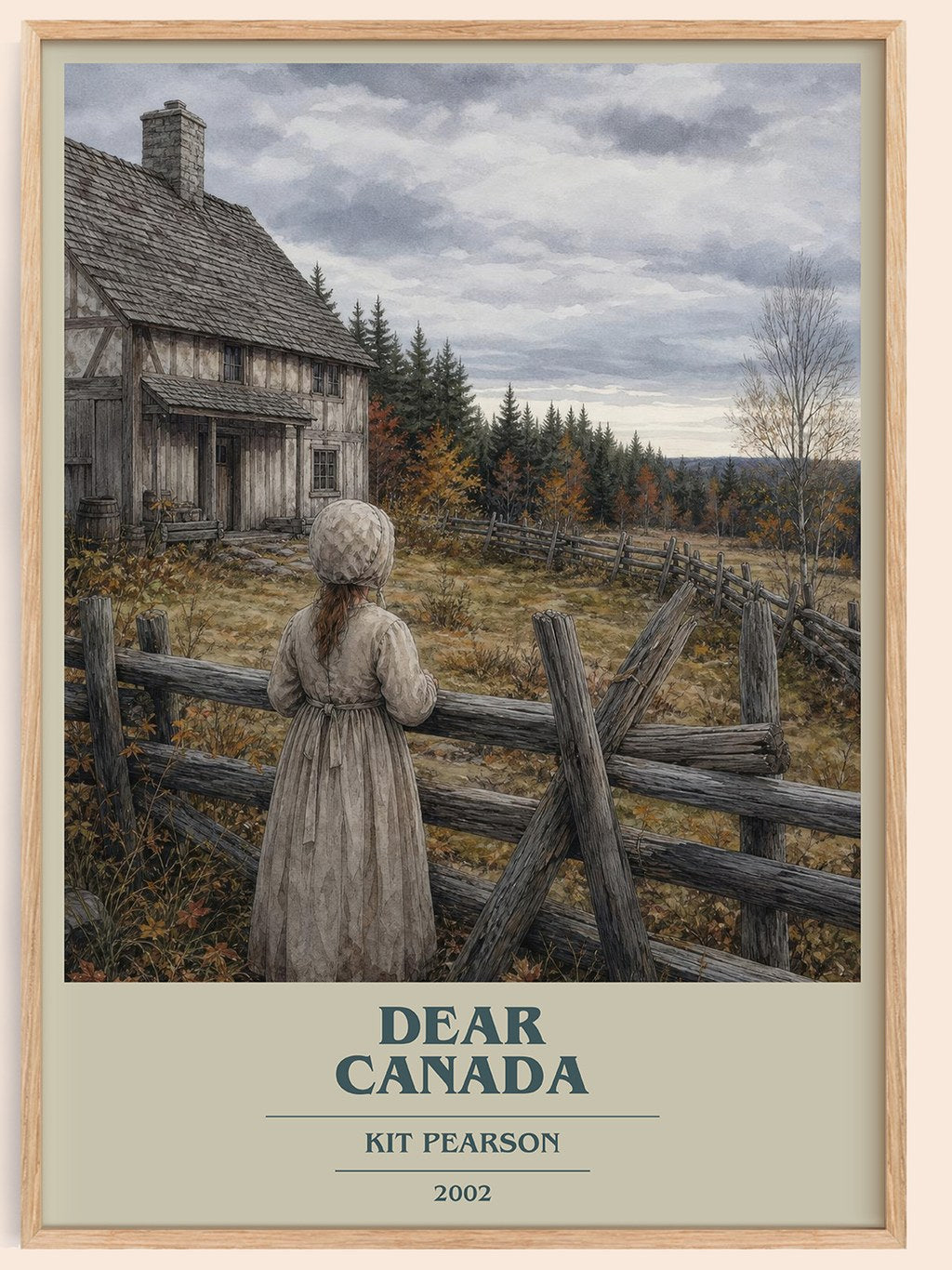 Dear Canada book cover book poster by Kit Pearson – framed literary art print