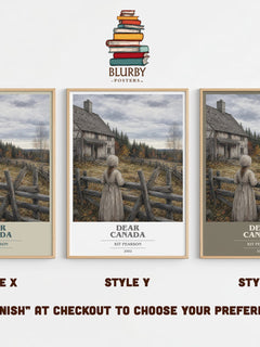 Dear Canada book cover print in frame leaning in hallway – historical fiction wall art