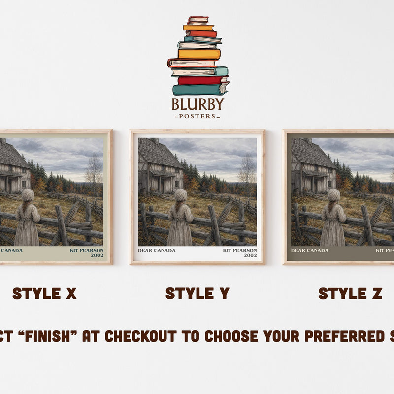 Dear Canada literary print in frame leaning in hallway – historical fiction wall art