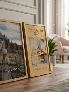 Dear Canada watercolour print framed by window – literary home decor