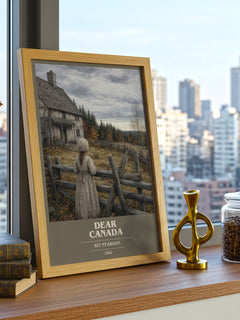 Dear Canada book cover print framed by window – literary home decor