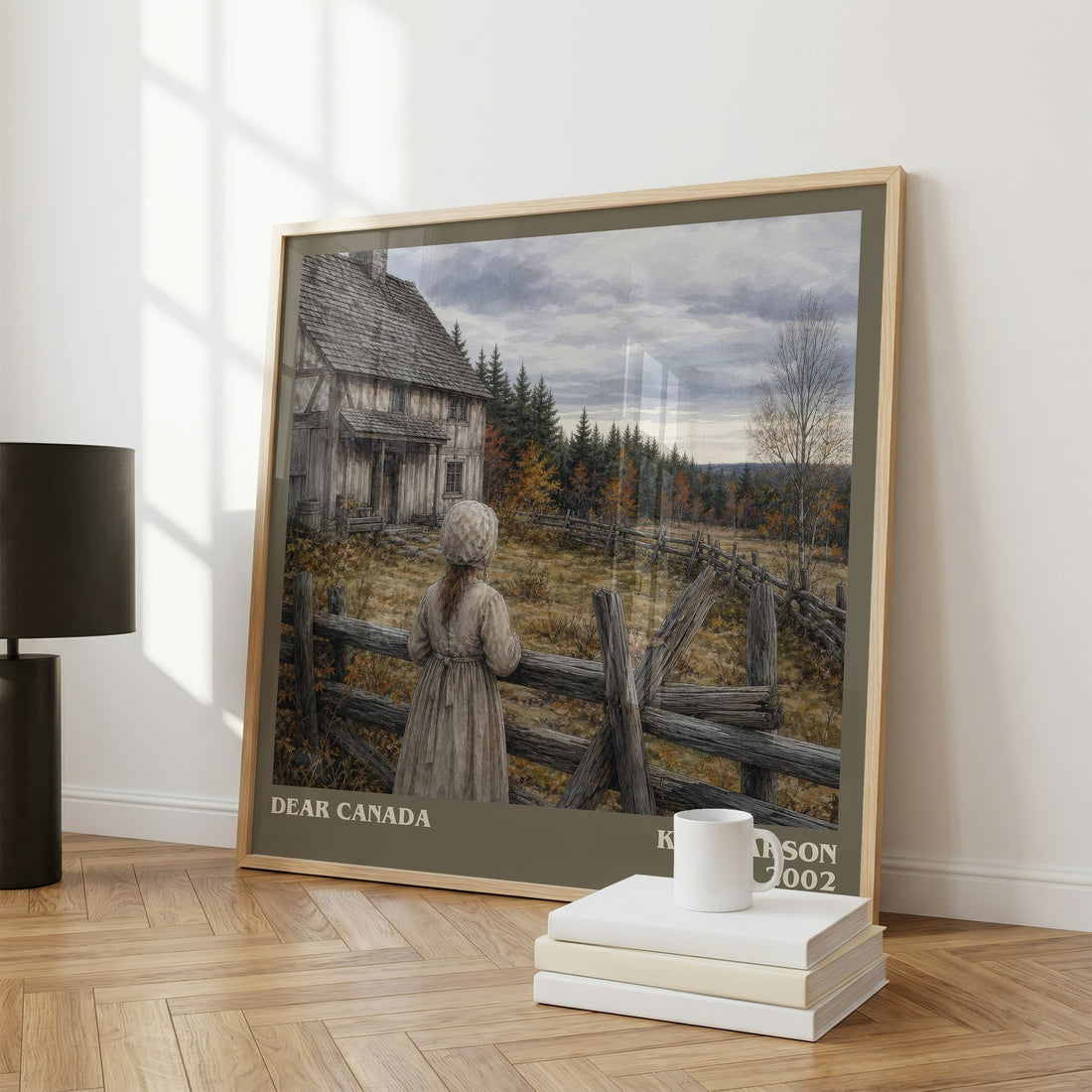 Dear Canada literary print framed by window – literary home decor