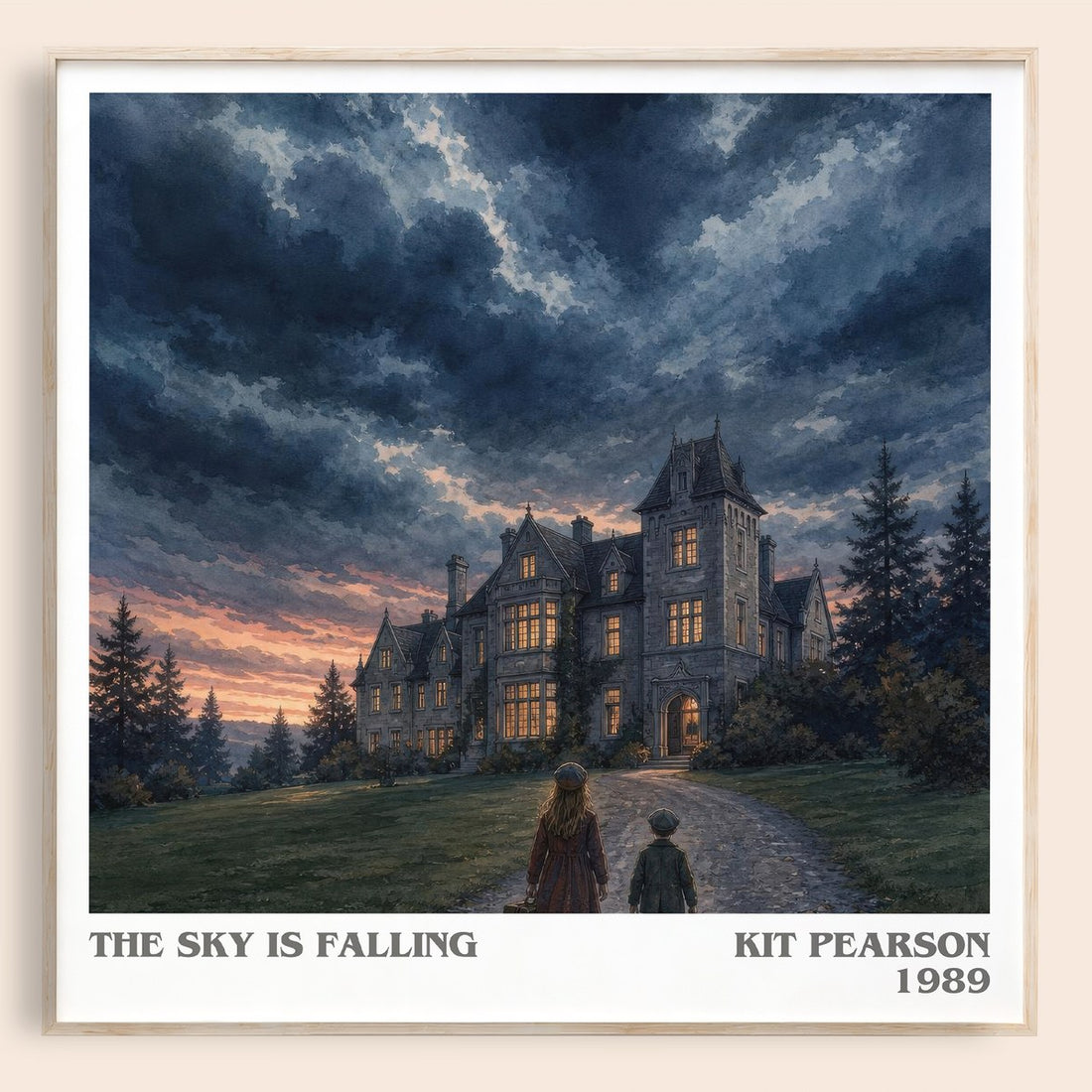 The sky is falling literary book poster by Kit Pearson – framed literary art print