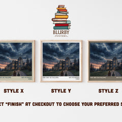 The sky is falling literary print in frame leaning in hallway – young adult wall art