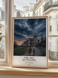 The sky is falling book cover poster colour and style options – Kit Pearson book art
