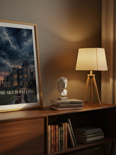 The sky is falling watercolour print on bookshelf – Kit Pearson fan gift