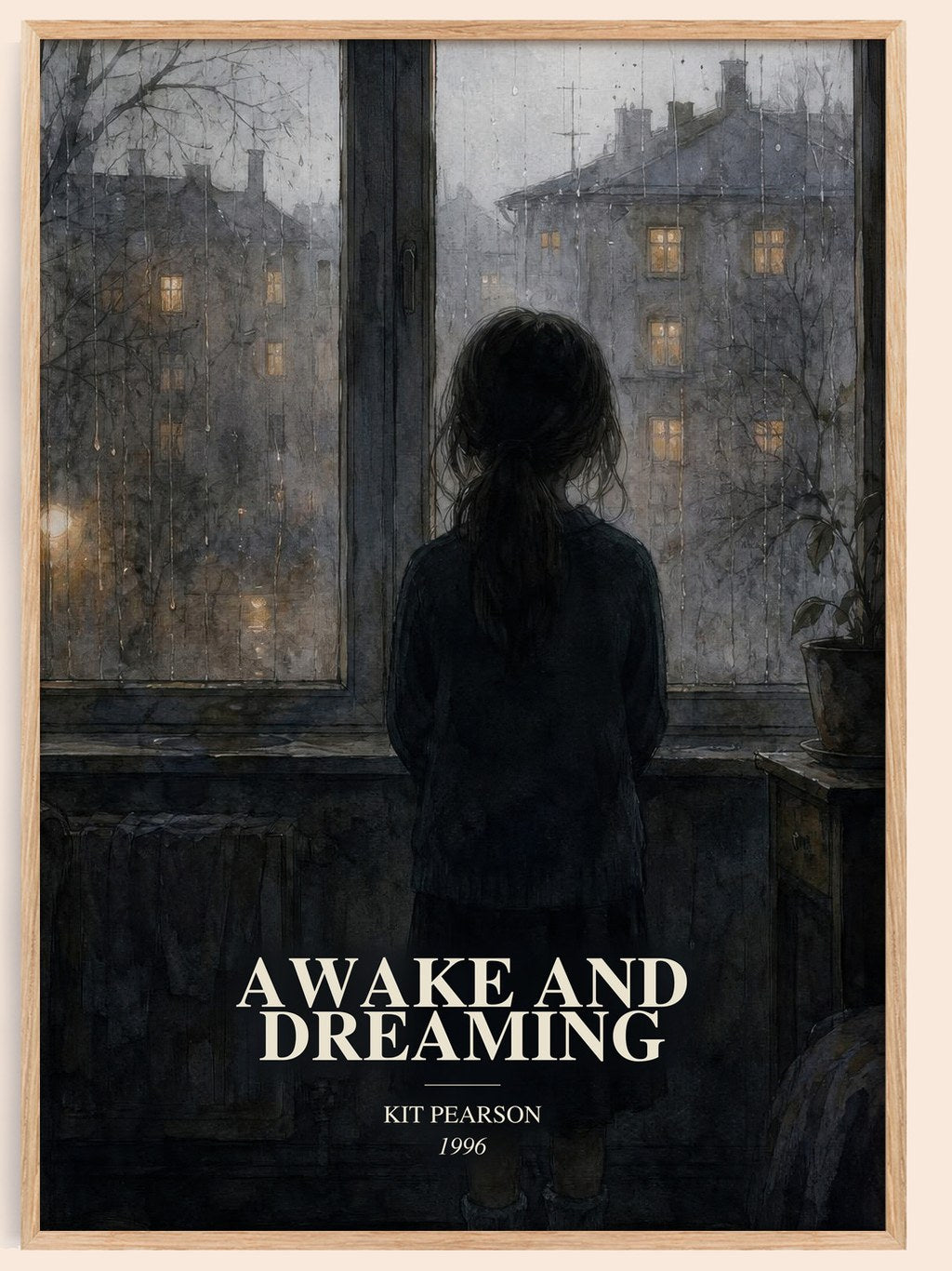 Awake and Dreaming watercolour book poster by Kit Pearson – framed literary art print