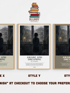 Awake and Dreaming bookish print in frame leaning in hallway – childrens wall art