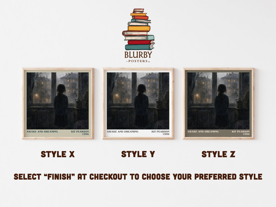 Awake and Dreaming literary print in frame leaning in hallway – childrens wall art (mockup)