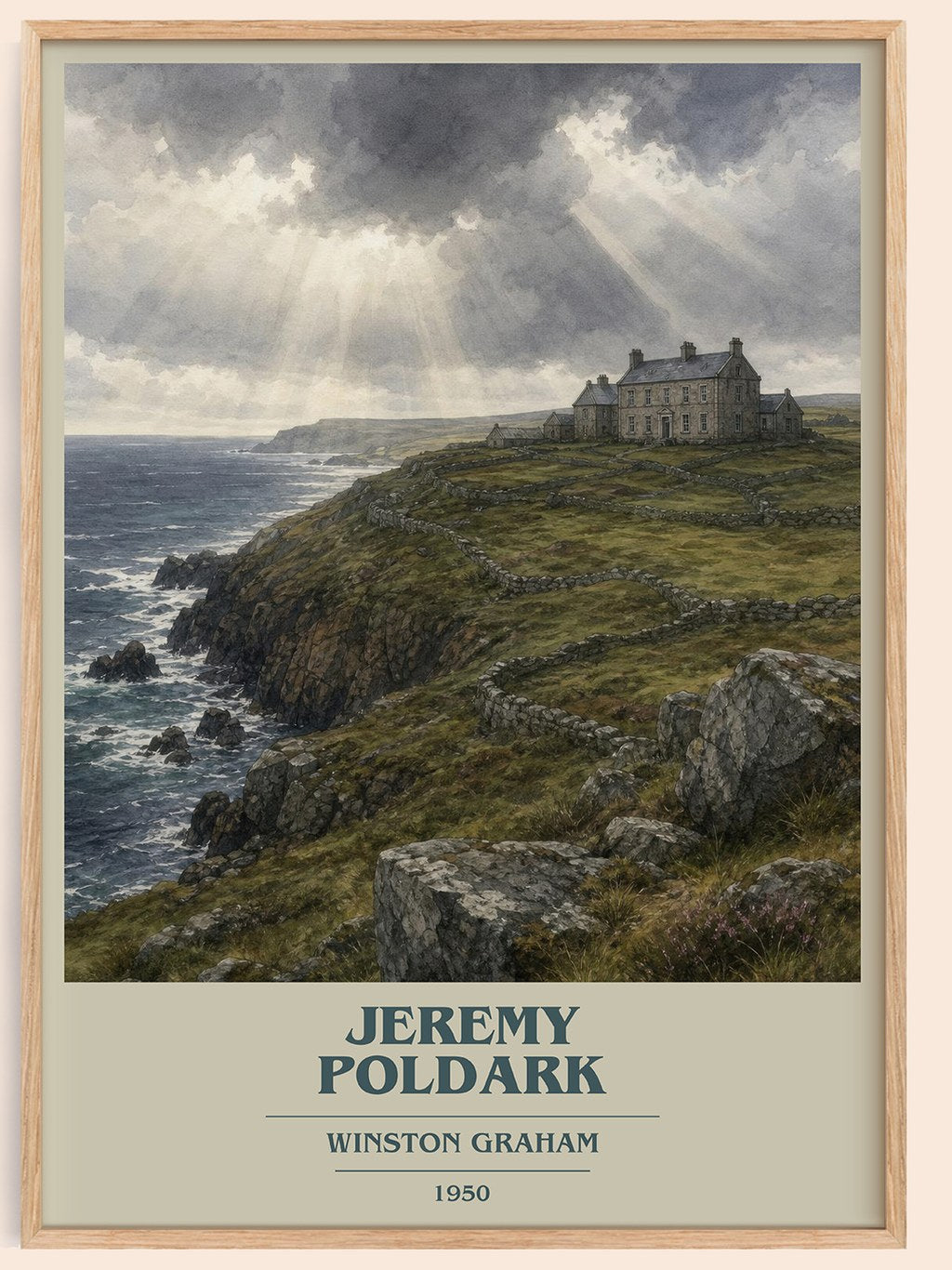 Jeremy Poldark book cover book poster by Winston Graham – framed literary art print