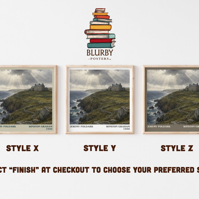 Jeremy Poldark literary print in frame leaning in hallway – historical fiction wall art