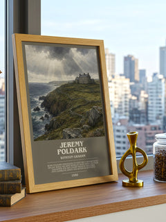 Jeremy Poldark bookish print framed by window – literary home decor