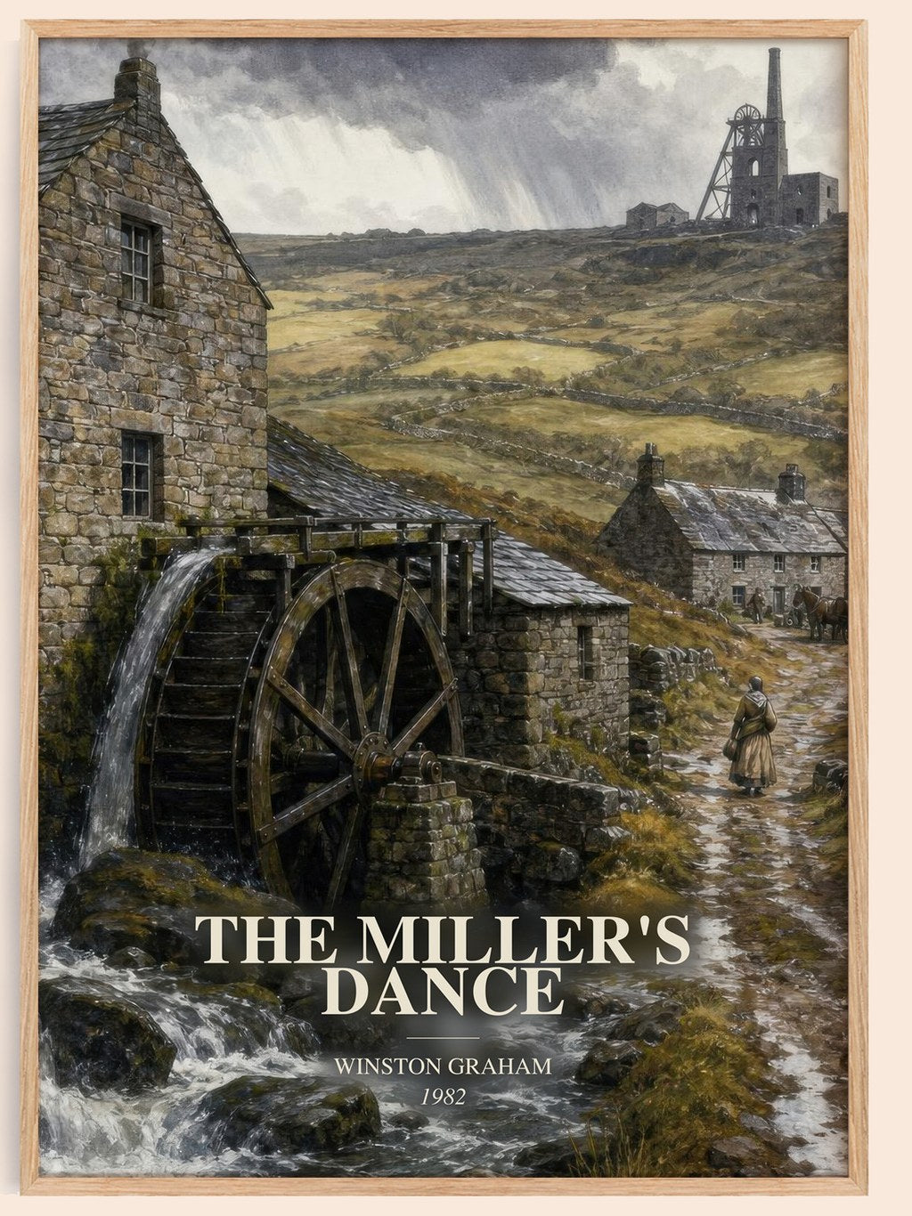 The miller's dance watercolour book poster by Winston Graham – framed literary art print