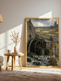 The miller's dance watercolour print in frame leaning in hallway – historical fiction wall art