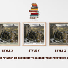 The miller's dance literary print in frame leaning in hallway – historical fiction wall art