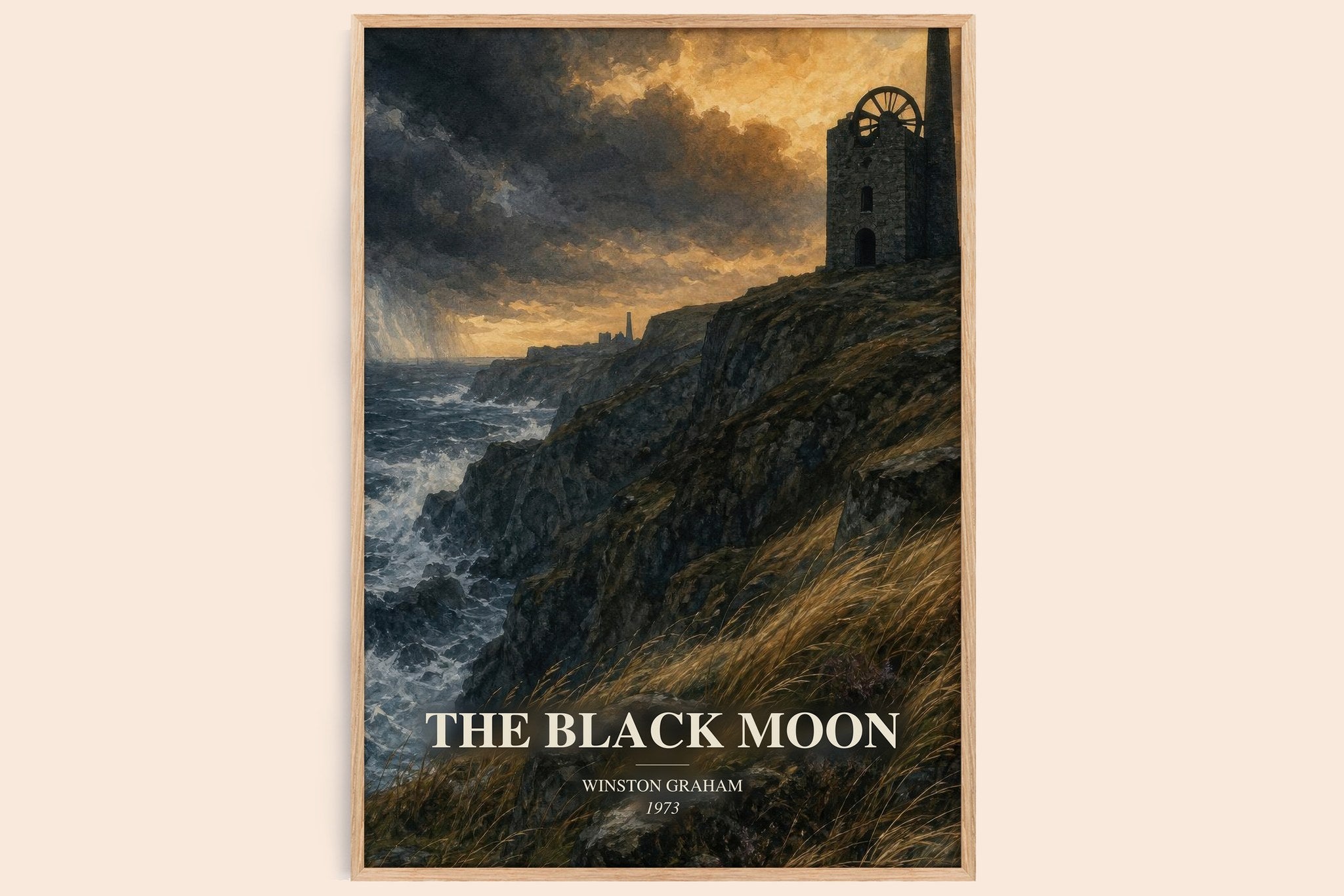 The black moon Book Watercolour Illustration by Winston Graham