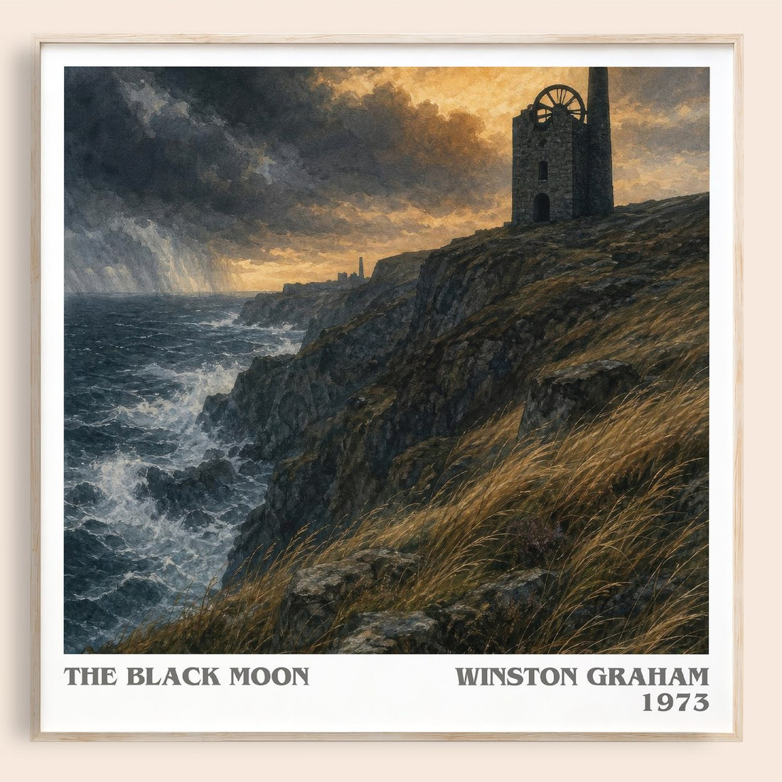 The black moon literary book poster by Winston Graham – framed literary art print