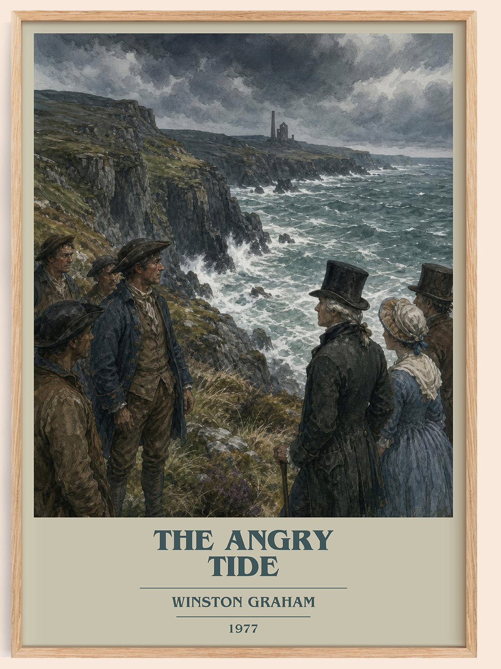 The Angry Tide book cover book poster by Winston Graham – framed literary art print