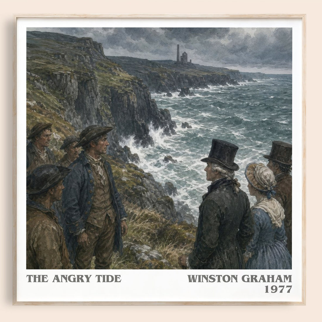 The Angry Tide literary book poster by Winston Graham – framed literary art print