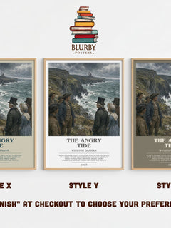 The Angry Tide bookish print in frame leaning in hallway – historical fiction wall art
