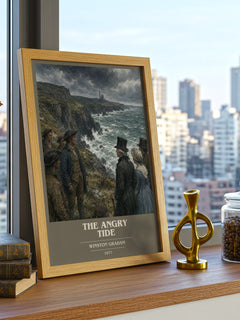 The Angry Tide book cover print framed by window – literary home decor