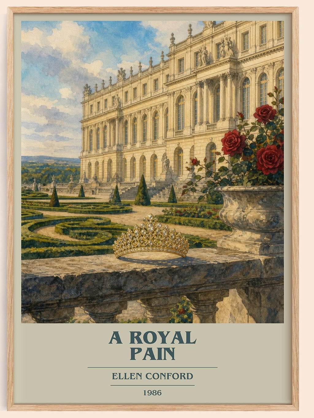 A royal pain book cover book poster by Ellen Conford – framed literary art print
