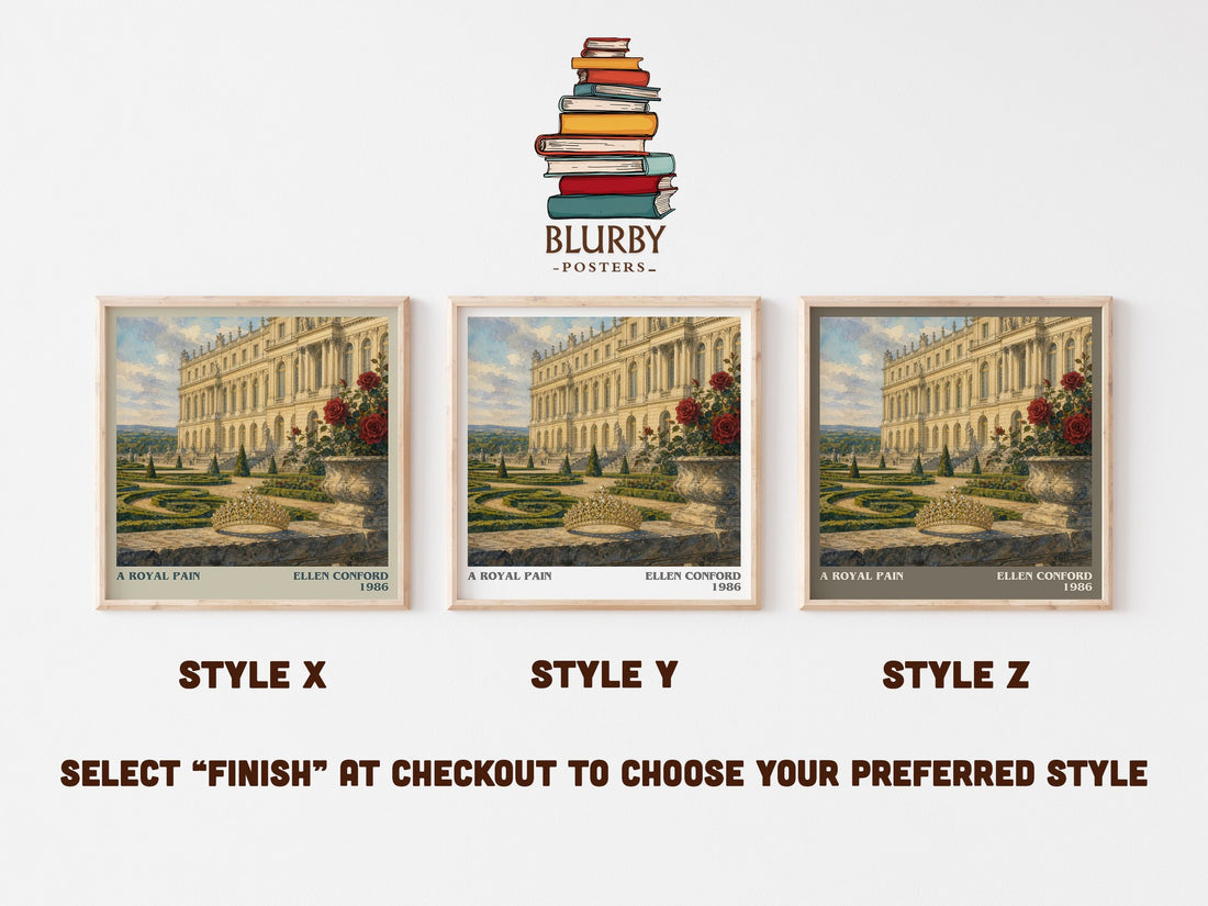 A royal pain literary print in frame leaning in hallway – young adult wall art (mockup)