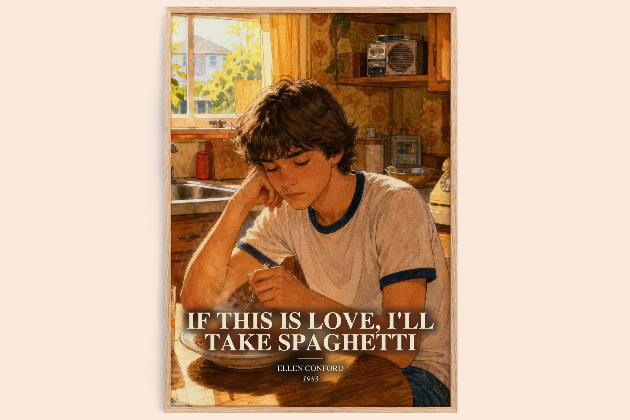 If this is love, I'll take spaghetti Book Watercolour Illustration by Ellen Conford