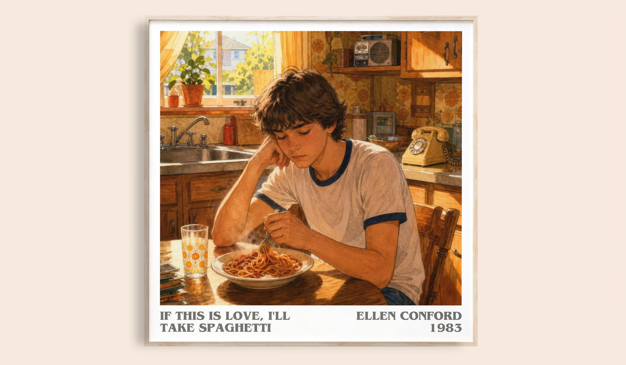 If this is love, I'll take spaghetti Literary Art Print by E. Conford