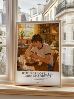 If this is love, I'll take spaghetti book cover poster colour and style options – Ellen Conford book art