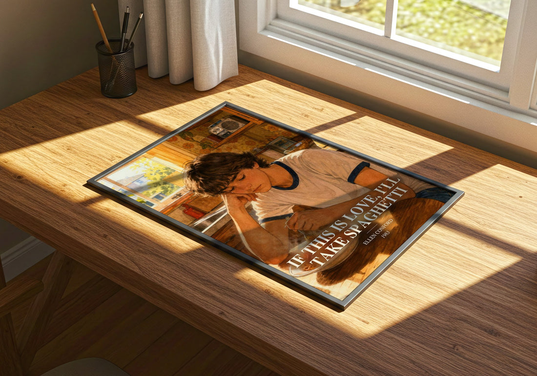If this is love, I'll take spaghetti watercolour book poster framed on wall – young adult wall art