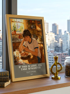 If this is love, I'll take spaghetti book cover print framed by window – literary home decor