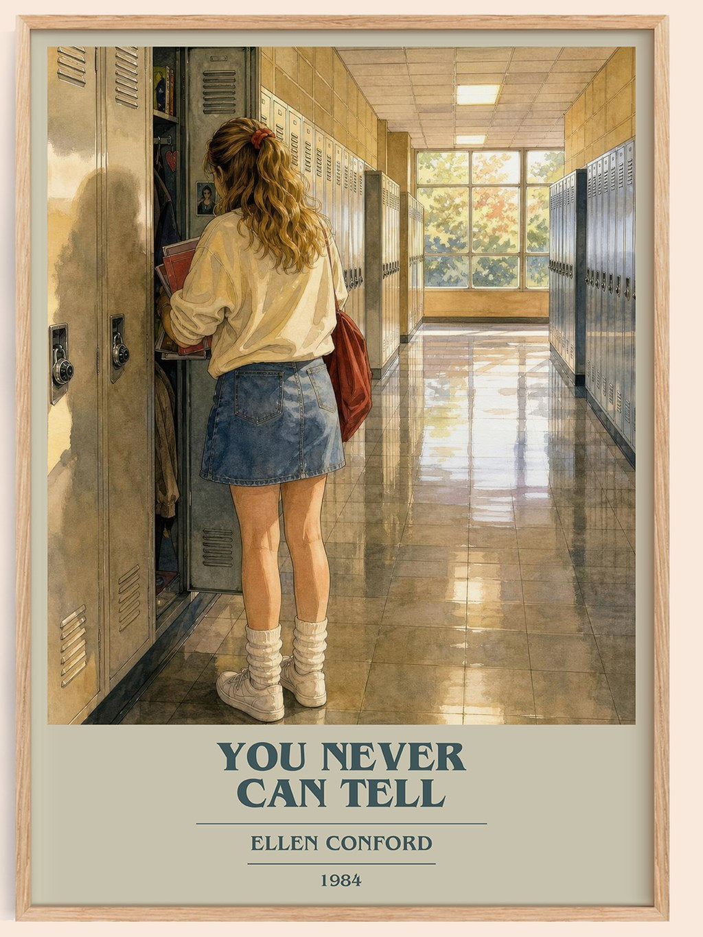 You never can tell book cover book poster by Ellen Conford – framed literary art print