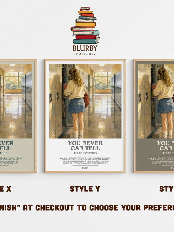 You never can tell bookish print in frame leaning in hallway – young adult wall art