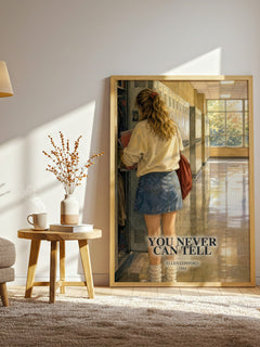 You never can tell watercolour print in frame leaning in hallway – young adult wall art